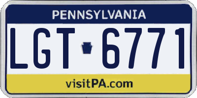 PA license plate LGT6771