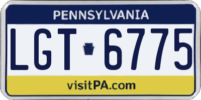 PA license plate LGT6775