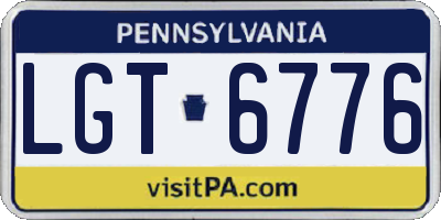 PA license plate LGT6776