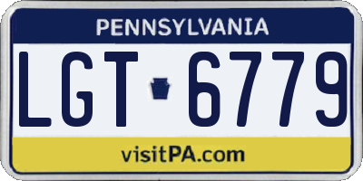 PA license plate LGT6779