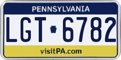 PA license plate LGT6782