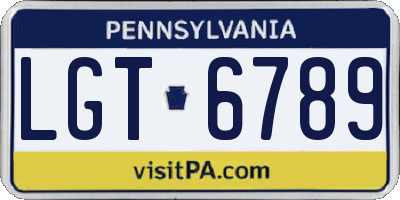 PA license plate LGT6789