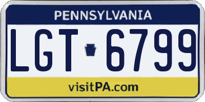 PA license plate LGT6799
