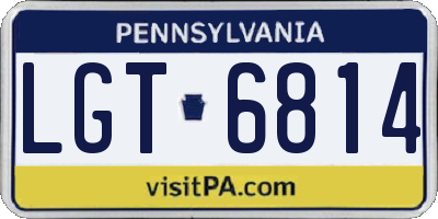 PA license plate LGT6814