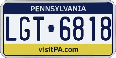 PA license plate LGT6818