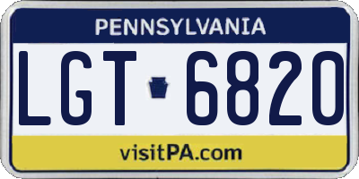 PA license plate LGT6820