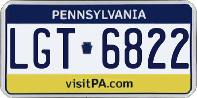 PA license plate LGT6822