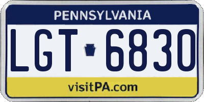 PA license plate LGT6830