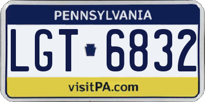 PA license plate LGT6832