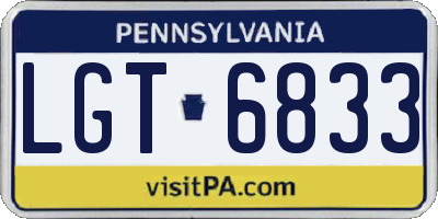 PA license plate LGT6833