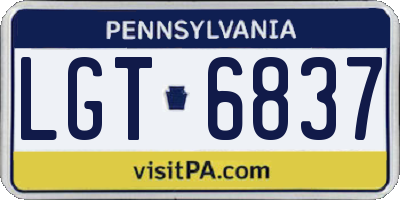 PA license plate LGT6837