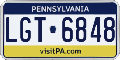 PA license plate LGT6848