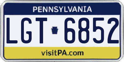 PA license plate LGT6852