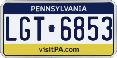 PA license plate LGT6853