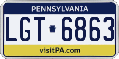 PA license plate LGT6863
