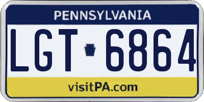 PA license plate LGT6864