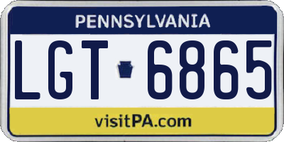 PA license plate LGT6865