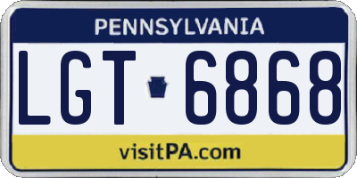 PA license plate LGT6868