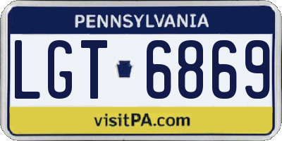 PA license plate LGT6869