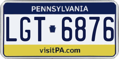 PA license plate LGT6876
