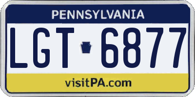 PA license plate LGT6877