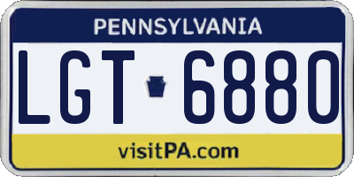 PA license plate LGT6880