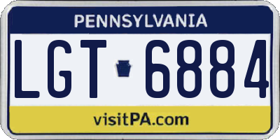 PA license plate LGT6884