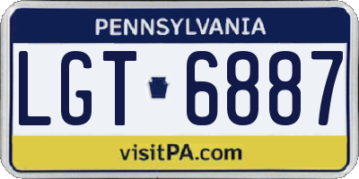 PA license plate LGT6887