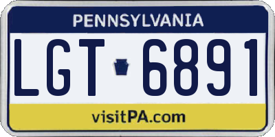 PA license plate LGT6891