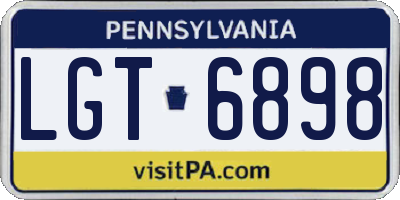 PA license plate LGT6898