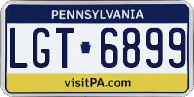 PA license plate LGT6899