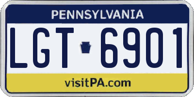 PA license plate LGT6901