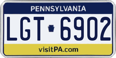 PA license plate LGT6902