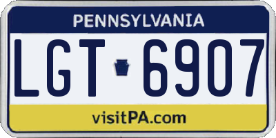 PA license plate LGT6907