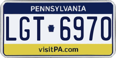 PA license plate LGT6970
