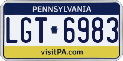 PA license plate LGT6983
