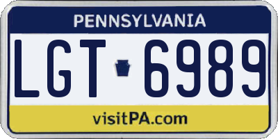 PA license plate LGT6989