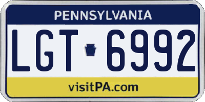 PA license plate LGT6992