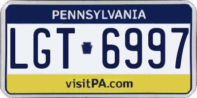 PA license plate LGT6997