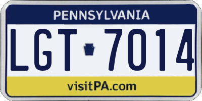 PA license plate LGT7014