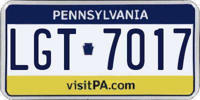 PA license plate LGT7017