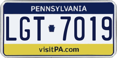 PA license plate LGT7019