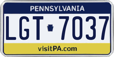 PA license plate LGT7037