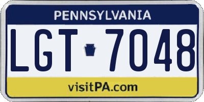 PA license plate LGT7048