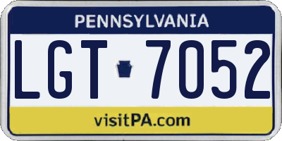 PA license plate LGT7052