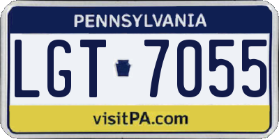 PA license plate LGT7055
