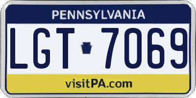 PA license plate LGT7069