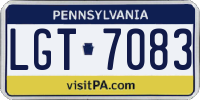 PA license plate LGT7083
