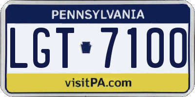 PA license plate LGT7100