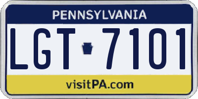 PA license plate LGT7101
